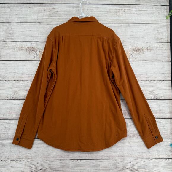 Belong Designs Thermal Lined Snap Down Shirt Mens XXL Rust Brown Orange - Picture 2 of 8